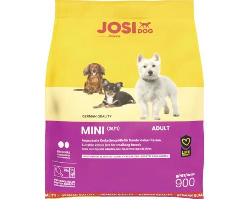 Hundfutter trocken JosiDog Mini 900 g Josi Dog Mini Adult Trockenfutter für kleine Hunderassen, 900 Gramm Packung