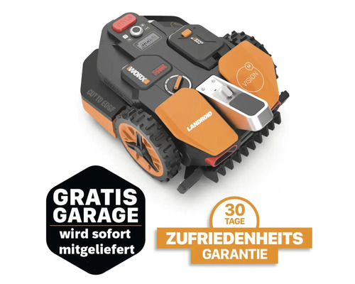 Mähroboter WORX Vision Landroid M600 drahtlos mit Gratis-Garage gleich bei Onlinebestellung mitgeliefert oder bei Kauf im Markt mitnehmen