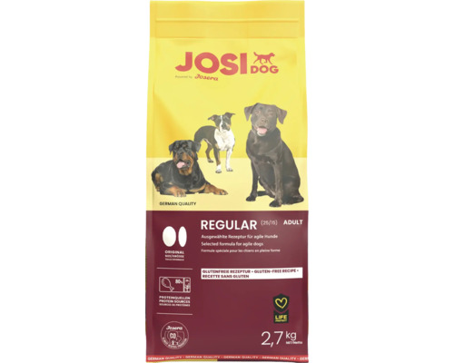 Josi Dog Regular Trockenfutter für ausgewachsene Hunde, 2,7 Kilogramm