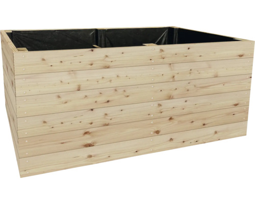 Hochbeet aus Holz mit Pflanzfolie