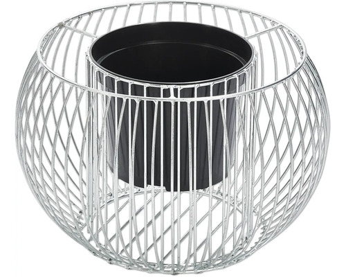 Pflanzengefäß aus Metalldraht mit Kunststoffeinsatz