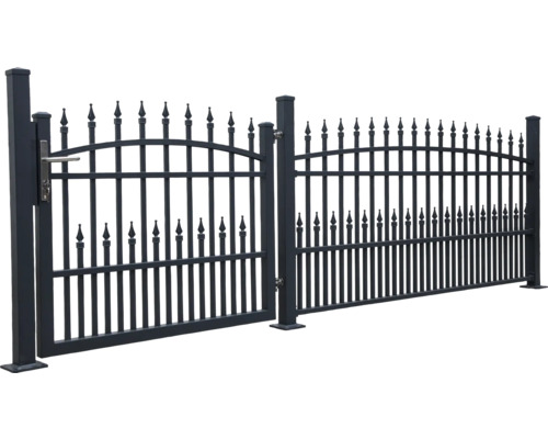 Metallzaun mit Tor für den Garten