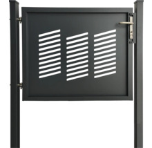 Gartentor aus Metall mit horizontalem Schlitzmuster