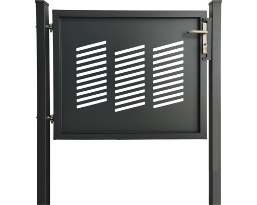 Gartentor aus Metall mit horizontalem Schlitzmuster