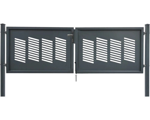 Doppelflügeltor mit horizontalem Liniendesign