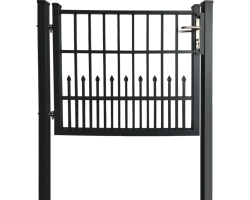 Metallzauntor mit Griff und vertikalen Stäben