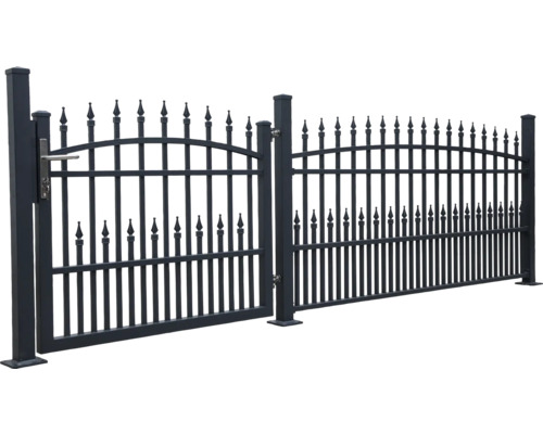 Metallzaun mit Tor für den Garten