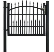 Schwarzes Gartentor aus Metall mit Griff