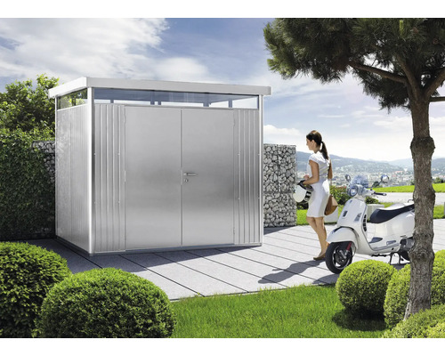 Gerätehaus biohort HighLine H2 Doppeltür 275 x 195 cm silber-metallic