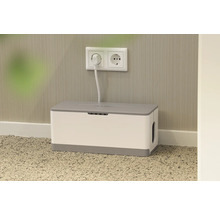 Kabelbox zur Aufbewahrung von Kabeln mit Steckdose und Stecker