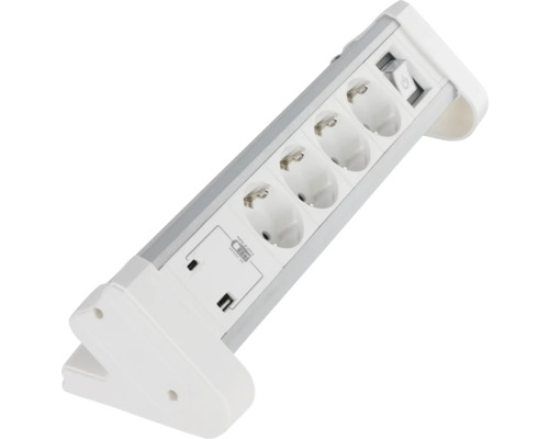 Steckdosenleiste mit drei Steckdosen und Schalter
