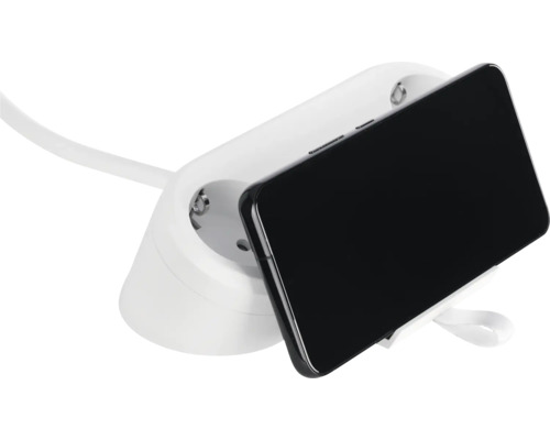 Steckdosenadapter mit Handyhalterung