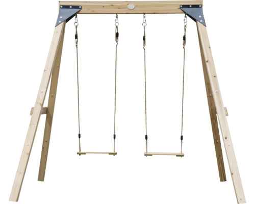Holzschaukel mit zwei Schaukelsitzen für den Garten