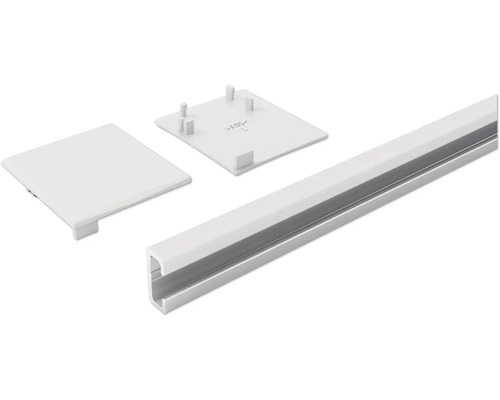 Pertura Distanzprofil 10 mm für Schiebetürbeschlag Selir Silber (EV1) L:4 m Aluminiumprofil mit Kunststoffabdeckung und Endkappen