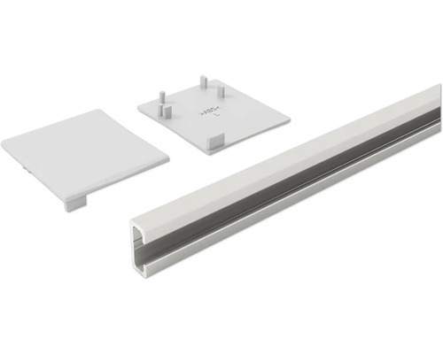 Pertura Distanzprofil 10 mm für Schiebetürbeschlag Selir Edelstahl (C31) L:4 m Aluminiumprofil mit Abdeckung und Endkappen für LED Streifen