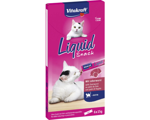Katzensnack Vitakraft Cat Liquid Leberwurst & Biotin 6 Stück
