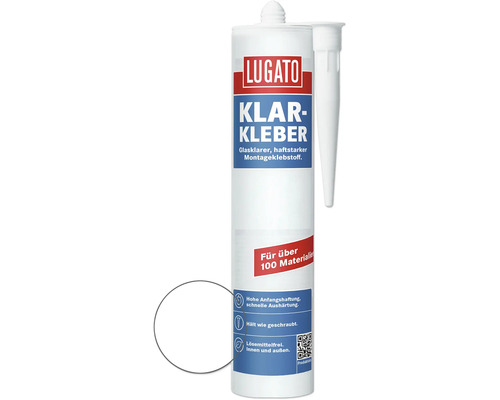 Lugato 1K Klar-Kleber Montagekleber transparent 300 g Lugato Klarkleber Montageklebstoff Kartusche