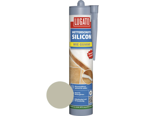 Lugato Wetterschutz-Silikon Wie Gummi grau 310 ml