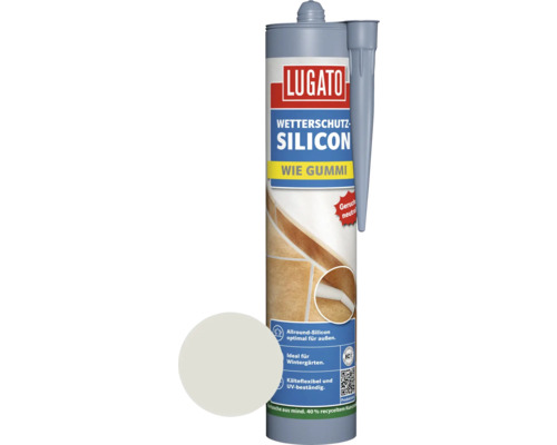 Lugato Wetterschutz-Silikon Wie Gummi silbergrau 310 ml