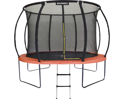 Trampolin mit Sicherheitsnetz und Leiter
