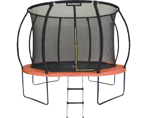 Trampolin mit Sicherheitsnetz und Leiter