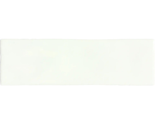 Steingut Wandfliese Borgo 6,5x20 cm weiß glänzend