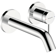 Wandarmatur aus Metall mit Hansgrohe Logo