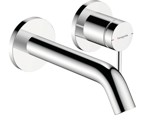 Wandarmatur aus Metall mit Hansgrohe Logo