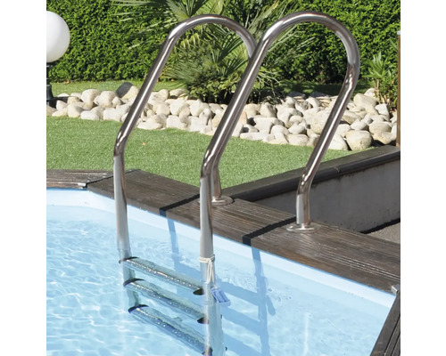 Edelstahltreppe für Schwimmbecken mit drei Stufen