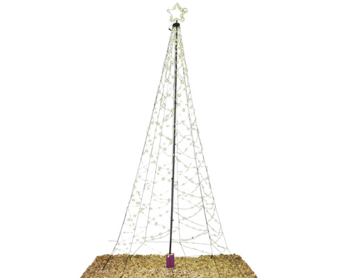 Weihnachtsbaum mit Stern und Lichtern