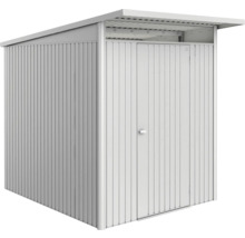 Gartenschrank aus Metall mit einer Tür und einem Pultdach