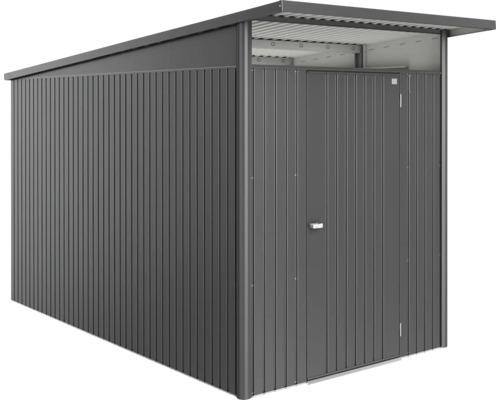 Gartenschrank aus Metall mit Flachdach und Tür