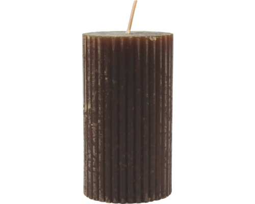 Rustic Kerze mit Rillen Ø 6,8x12 cm chocolate