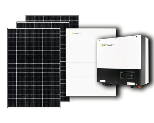 PV-Komplettanlage mit Speicher 7,68 kW (notstromfähig), 8 kWp, inkl. Hybrid-Wechselrichter und Zubehör für Ziegeldach