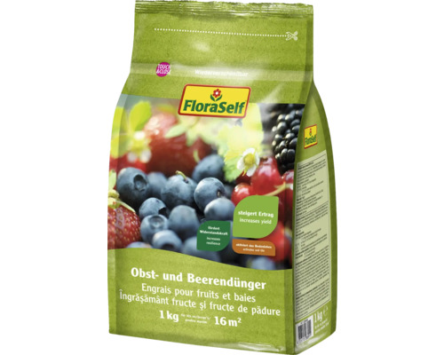 FloraSelf Obst- und Beerendünger 1 kg Packung FloraSelf Obst- und Beerendünger 1 kg Packung