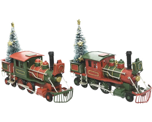 Weihnachtsdeko Eisenbahn 20x7x13 cm 2-fach sortiert