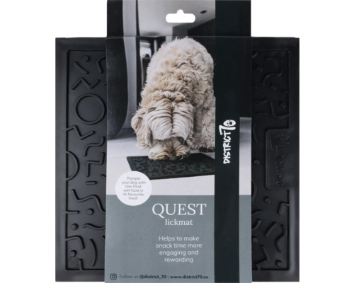 Schleckmatte District 70 Quest Lickmat 28 x 28 cm Dark Grey Leckmatte Silikon District 70 Quest Leckmatte für Hunde