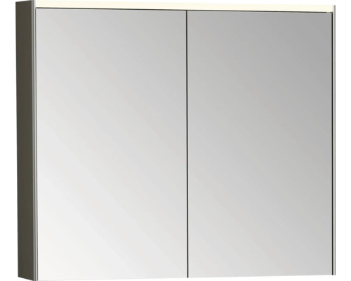 LED-Spiegelschrank VitrA Prime 2-türig 82x16x69,5 cm alufarben