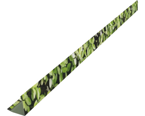 PRECIT Aussenecke für Wandpaneel grüne Wandblätter 1000 x 41 x 41 mm Sichtschutzstreifen mit Blattmuster für Zaunsysteme