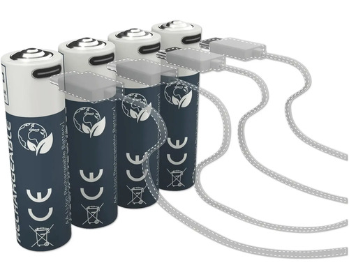 Akkubatterie Lumakpro LP Accu AA Batterien 1700 mAh aufladbar 1,5 V 4 Stück Mehrere AA-Lithium-Akkus mit USB-Anschluss