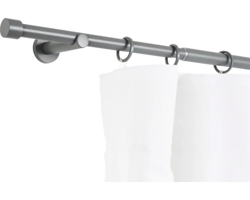 Gardinenstangen Set ausziehbar Cosy dark grey 120-210 cm Ø 16/19 mm Gardinenstange mit Vorhangringen und Vorhang