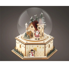 Dekorative Schneekugel mit Weihnachtsmotiv und Beleuchtung