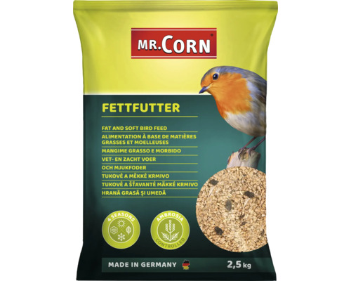 Wildvogelfutter Mr. Corn Fett- und Weichfutter 2,5kg Ganzjahresvogelfutter Ambrosia kontrolliert, Made in Germany