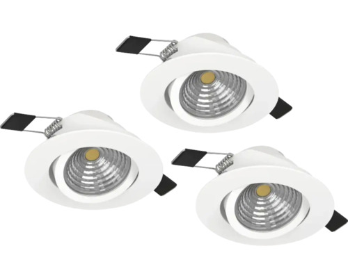 LED Einbauleuchte Eglo SALICETO LED 6 W 1350 lm 2700 K 3-flammig Ø 88 mm weiß IP 20 3 Stück ( 900745 )