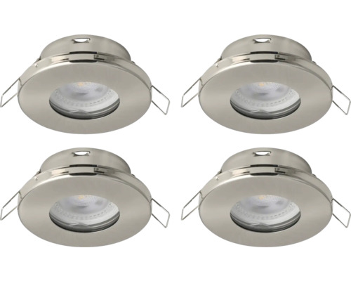 LED Einbauleuchte Eglo MAZUBY 5 W 500 lm 3000 K Ø 86 mm nickel-matt IP 44, 4 Stück ( 31882 )