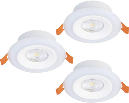 LED Einbauleuchte Eglo CALONGE 3,8 W 520 lm 2765 K Ø 98 mm weiß IP 44, 3 Stück ( 901117 )