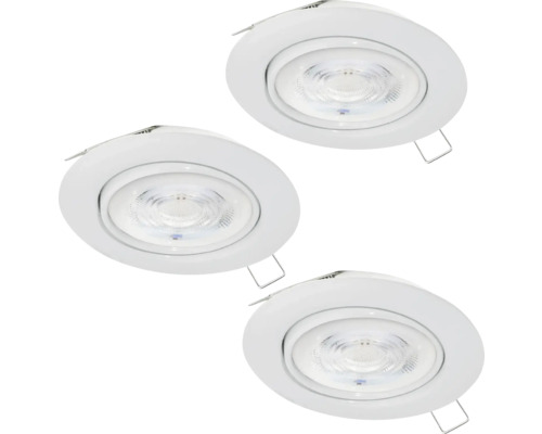 LED Einbauleuchte Eglo GU10 FLAT 4,9 W 400 lm 2700 K Ø 87 mm weiß IP 20, 3 Stück ( 901756 )