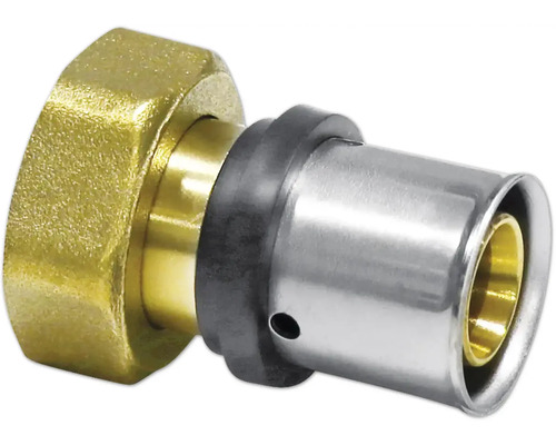 Pressfitting mit Messingverschraubung für Rohre