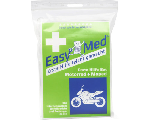 Easy Med Erste Hilfe Set für Motorrad und Moped in transparenter Verpackung