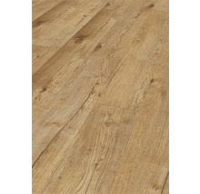 Nahaufnahme von hellem Laminatboden mit Holzoptik